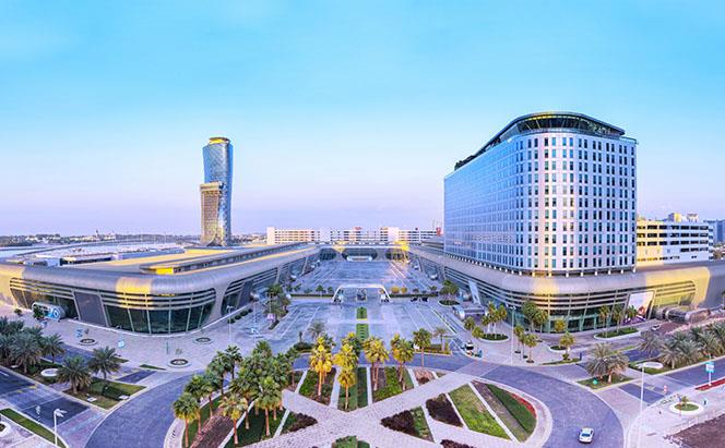 bu Dhabi National Exhibition Centre’da 12 sergi salonu ve 6.000 kişi alabilen çok yönlü salonlar bulunur.