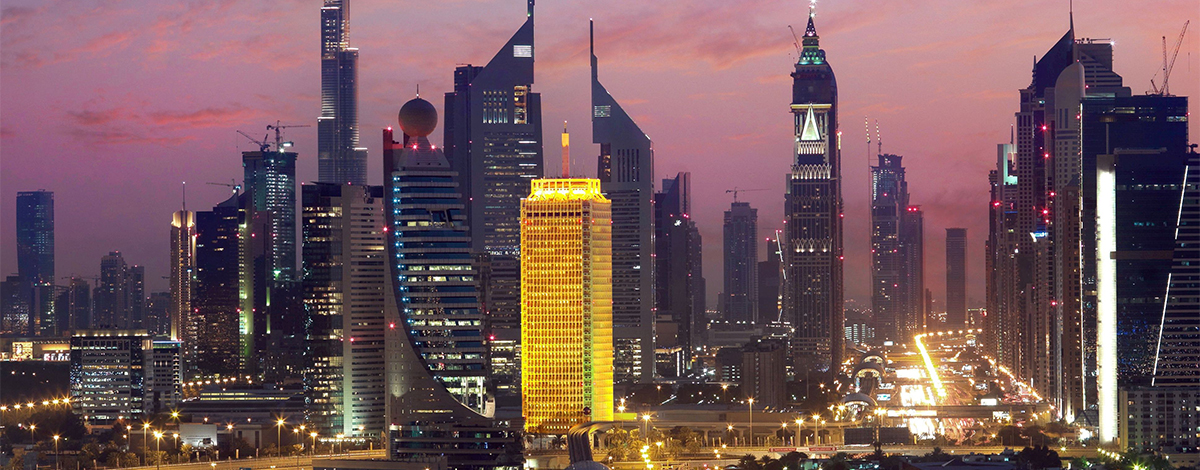 Dubai World Trade Centre, şehrin ilk yüksek binasıdır ve 1979 yılından bu yana birçok ticari etkinliğe ev sahipliği yapar.
