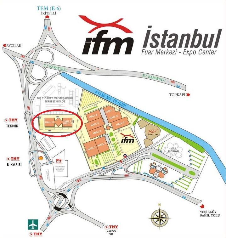 İstanbul Fuar Merkezi'nin bulunduğu konum şehrin toplu ulaşım araçlarıyla kolay erişilebilen bir bölgesinde yer alır.