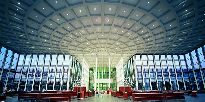 Messe Berlin stands out with its spacious interiors and modern structure.